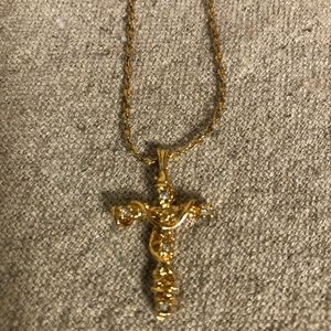 Premier Design gold colored Cross necklace